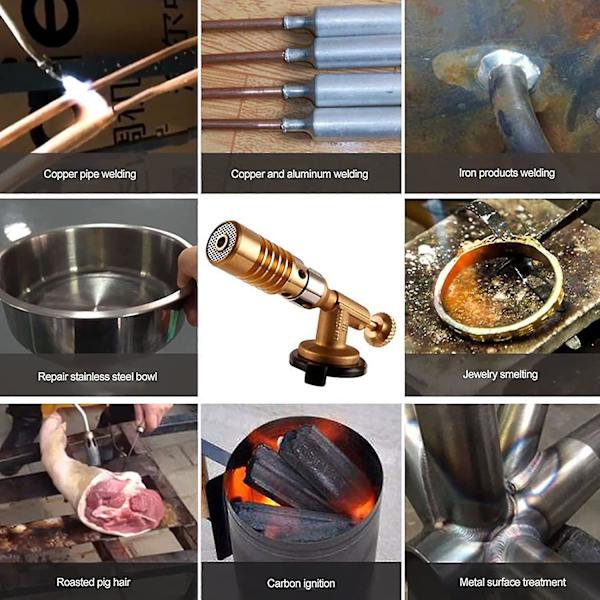 Bærbar Flammepistol Blåsebrenner Flammepistol, justerbar Flamme Gassbrenner Brannmaker Tennere For Matlaging Utendørs Grill Baking Brulee Creme DIY Lodding