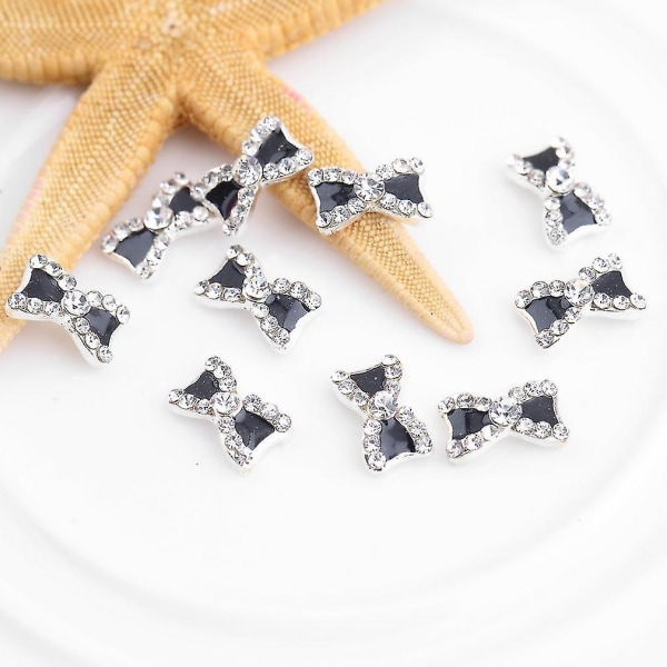10 st 3D metall strass bowknot Nail Art Charms