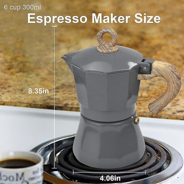 300 ml aluminium kaffebryggare kaffekanna Moka filterkanna set