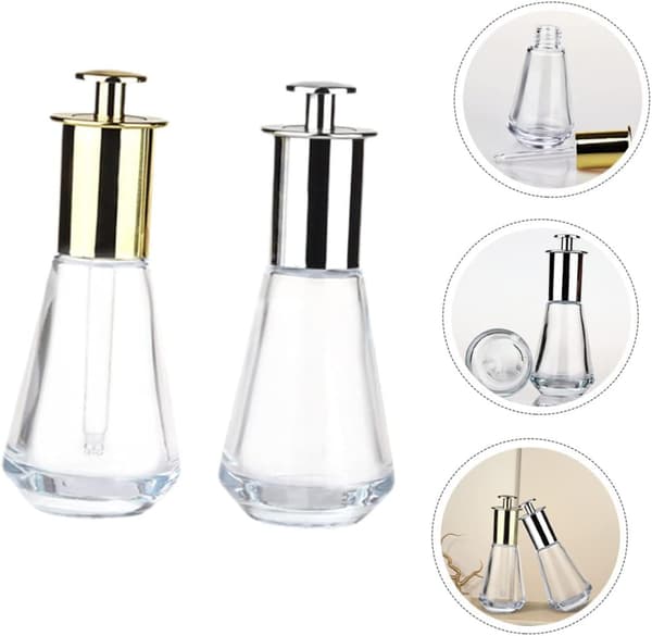 2st Press Dropperflaskor Glas Dropperflaskor för Eterisk Olja Aromaolja Resa Återanvändbar
