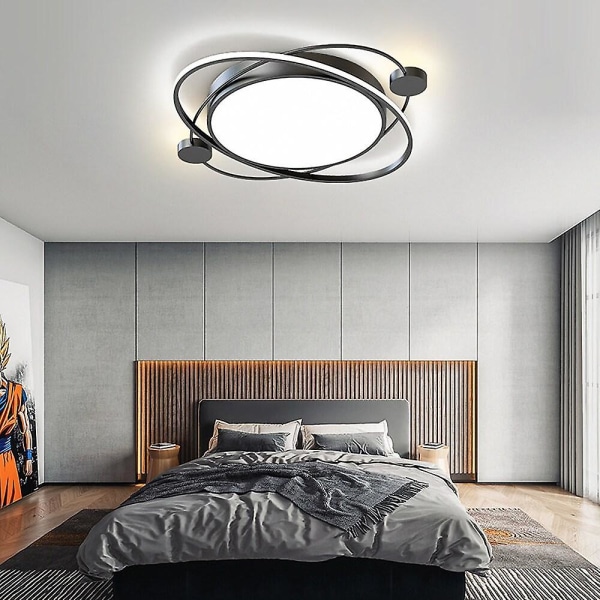 50cm LED Taklampe Sirkel Planet Svart Hvit Geometrisk