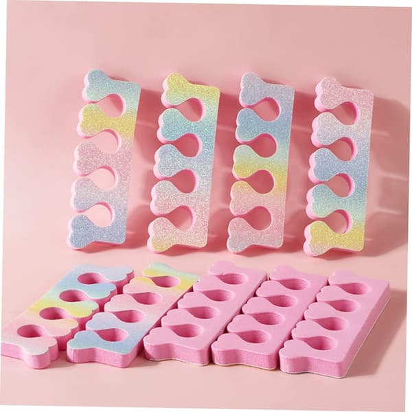 30 stk. neglekunst tådelere hjerteformede rosa gradient Eva manikyr pedikyr separatorer
