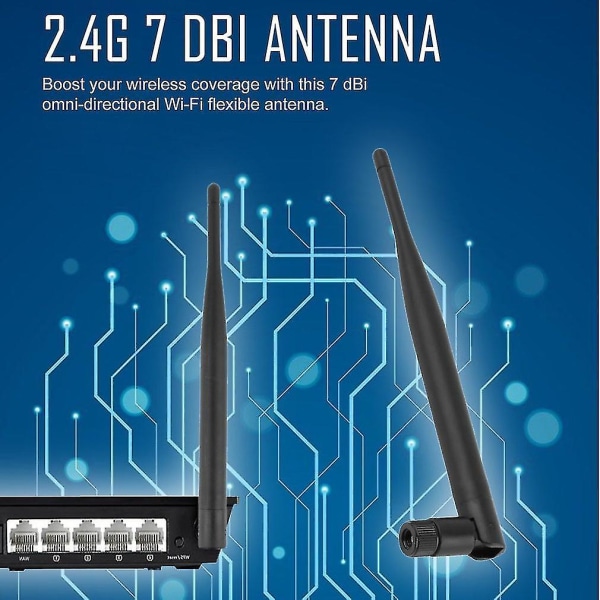 2.4GHz 7dBi WiFi Antenne Booster RP-SMA til router