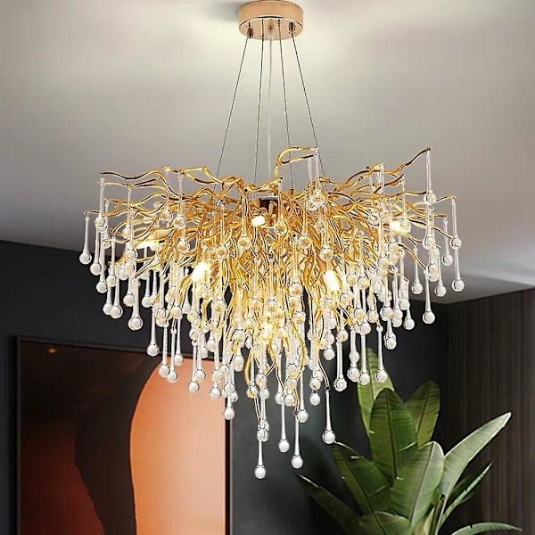 80cm Lysekrone Hængende Lampe Luksus Guld Moderne Mode