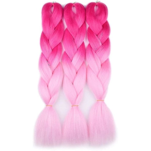 Chuyao 3-pack 24 tum Syntetiskt Ombre Jumbo Fläthår Extension