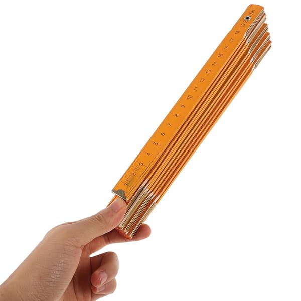 Træ 2 meter foldelineal med multi-led design Nem opbevaring Præcis måling Khaki farve