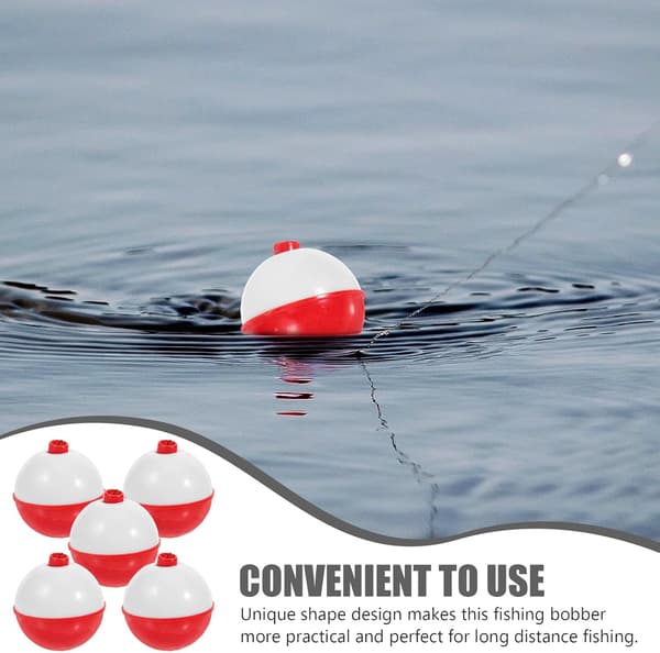 5 st plastfiskeflöten, hög synlighet, röd vit, robust glidflöteset