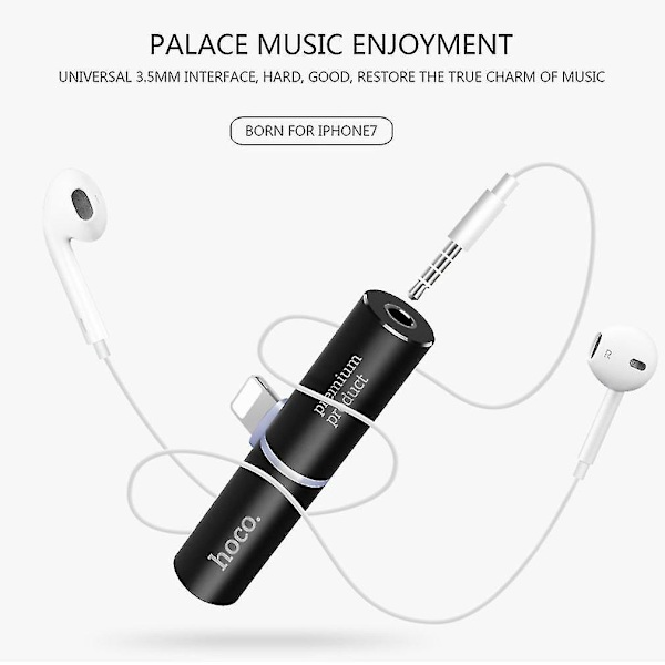 Hoco LS4 Aux Ljudkonverterare Laddning för iPhone 7