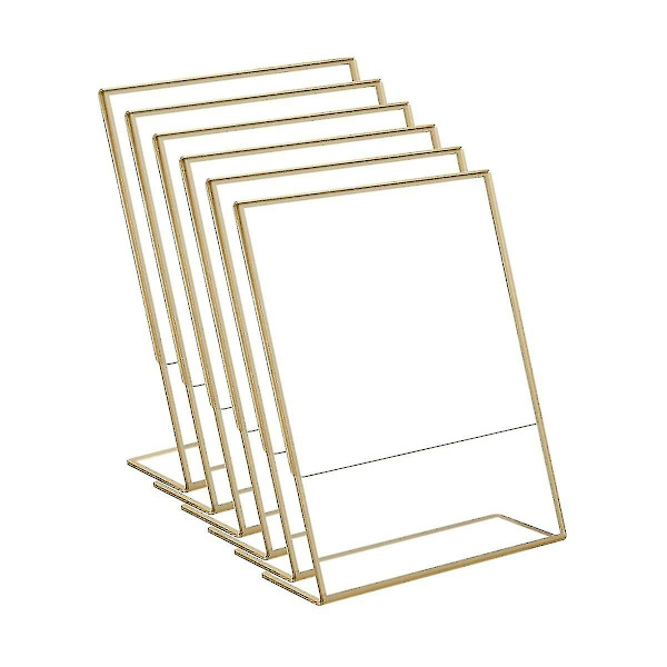 10 stk Akryl Gullramme, Skrå Bakside Bordskilt Holder For Bryllup Bordkort Restaurant Skilt Ph-yuhao