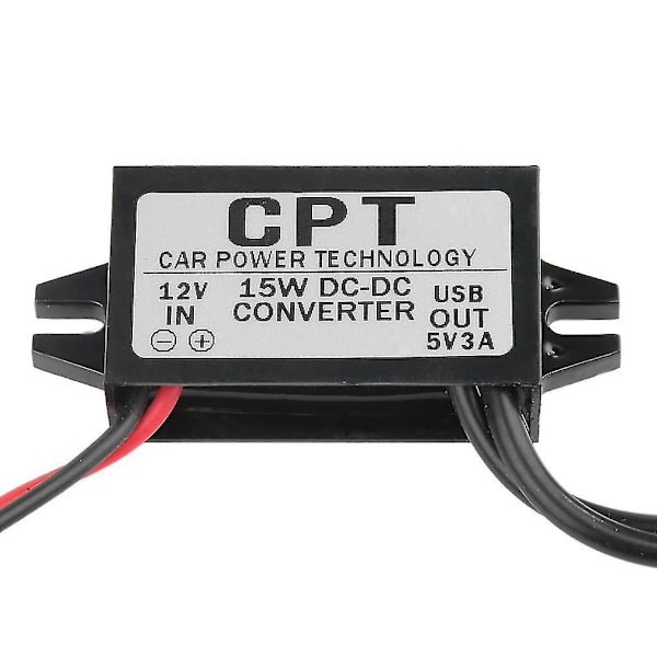 Auton DC-muuntajamoduuli 12V - 5V 3A 15W Kaksois-USB-sovitin