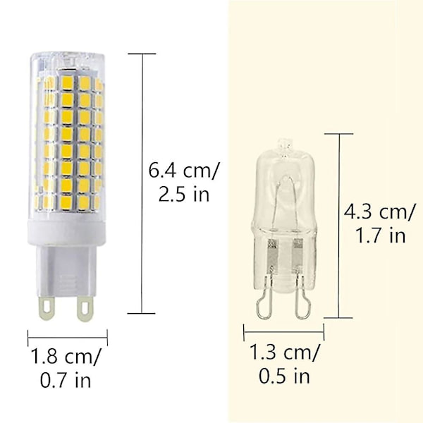 6-pack LED-lampor G9 E14 10W AC220V Spotlight 100W