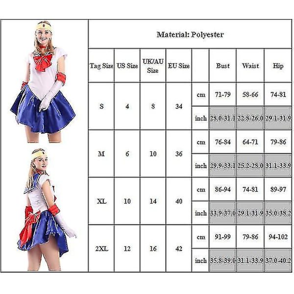 Sailor Minako Aino Kostume Sæt Kvinder Fancy Up Uniform Outfit Til Maskerade XL