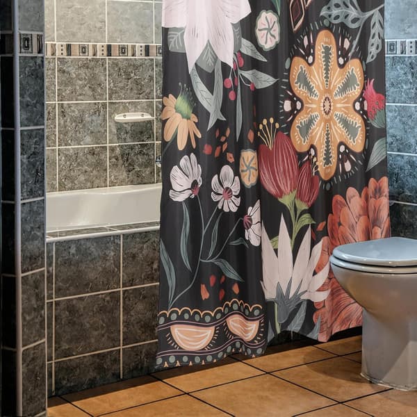 Vanntett dusjforheng i polyester, gjenbrukbart og elegant baderomsdusjforheng