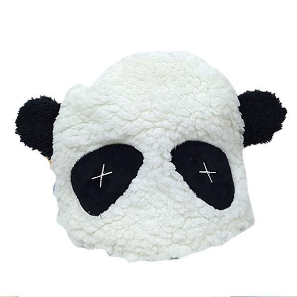 Sød Panda/Lammeøre Beanie Hat Varmt Lammeuld Hat Termisk Til Efterår Vinter White panda