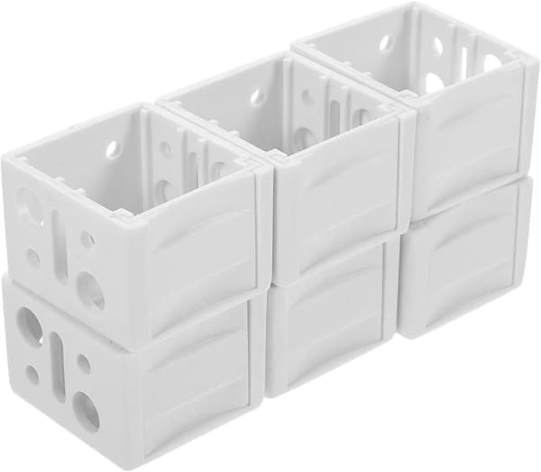 6 stk. persienneboksefester 1 tomme hvite ABS persiennefester
