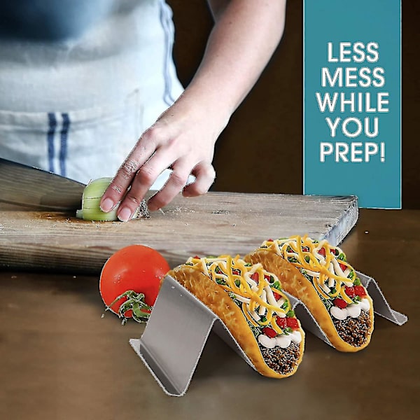 4 Pakker Tacoholdere Rustfrit Stål Stativ Bakke Stil
