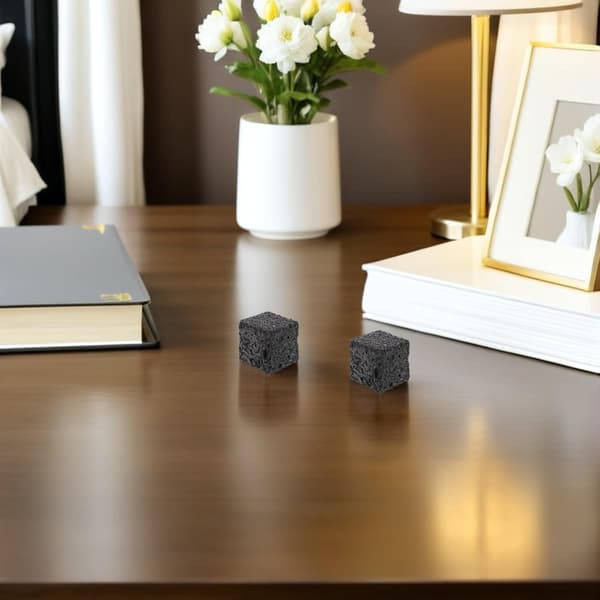 5 stk. sorte firkantede vulkanske sten aromaterapi diffusere 3x3x3 cm