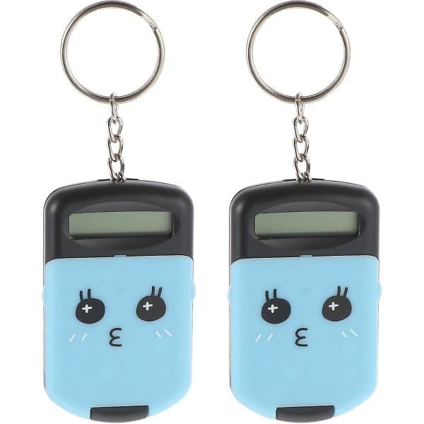 Mini lommeregner nøglering Bærbar sød tegneserieregner Elektronisk lommeregner