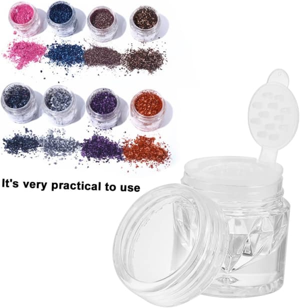 10 st tomma förvaringsflaskor för löst puder, sminkunderförpackning