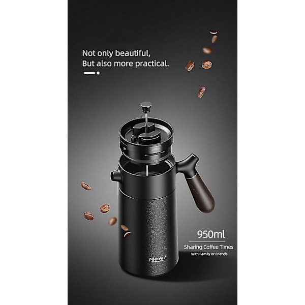304 Stål Kaffetermos Handgjord Högkvalitativ Fransk Press
