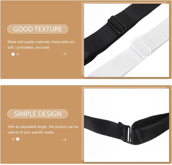 Elastisk indstiksbånd 2 stk. justerbart skjortebælte til kvinder, behagelig pasform til fest og hverdagsbrug