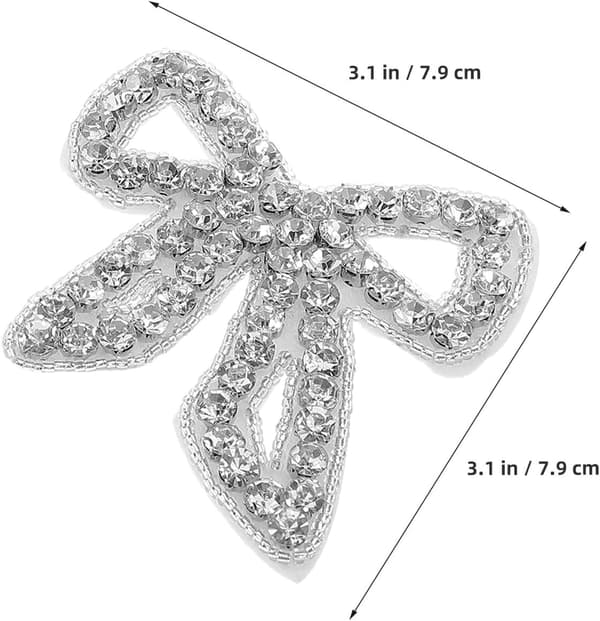 3st Rosett Strass Tyg Patch Sy Applikation för Jeans Jackor Mössor Klänning Väska