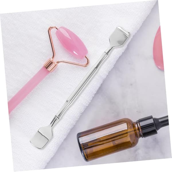 2 stk. makeupspatel i rustfrit stål med massagefunktion til ansigtspleje, ergonomisk design, hudormefjerner