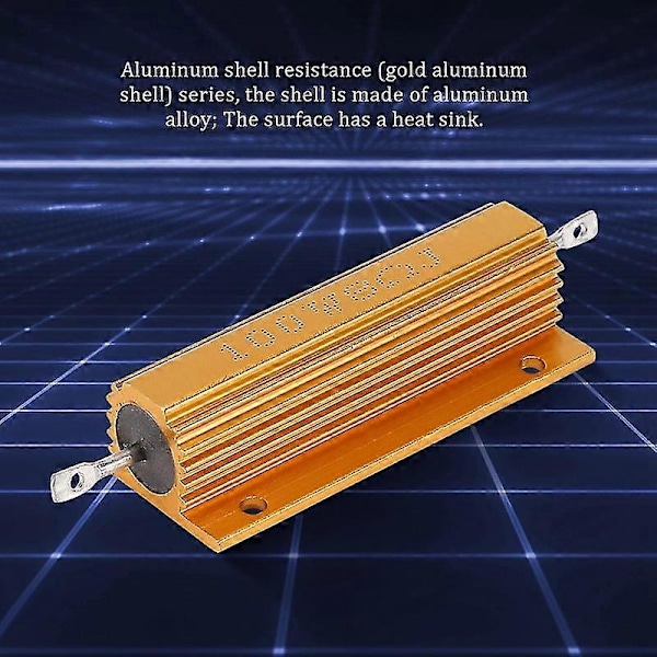 Guldbelagd Aluminium Effekt Resistor 100W, 8 Ohm 8R