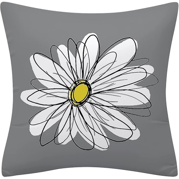 Firkantet Daisy Dobbeltsidig Blomster Pudebetræk 18x18 Tommer