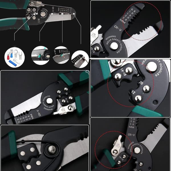 Trådavbitare, Trådstrippning - Professionell Crimper - 180mm