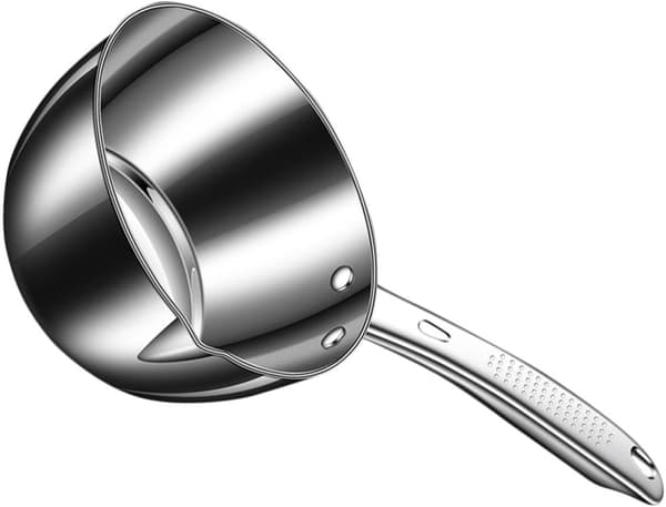 Stor øse i rustfritt stål, hagevannøse, behagelig å holde, helstøpt sølvvannøse