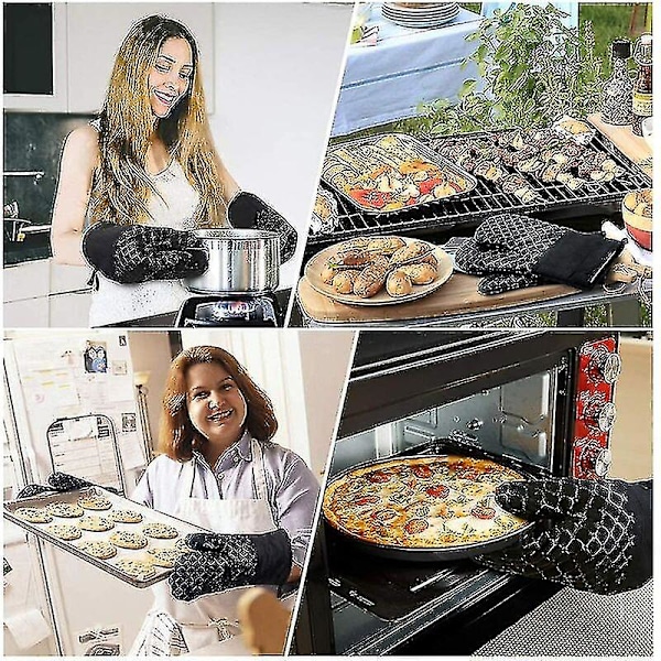 Ugnvantar, 4 st Ugnvantar Ugnvantar med Halksäkra Värmebeständiga Grytlappsmattor Ugnvante för Grill