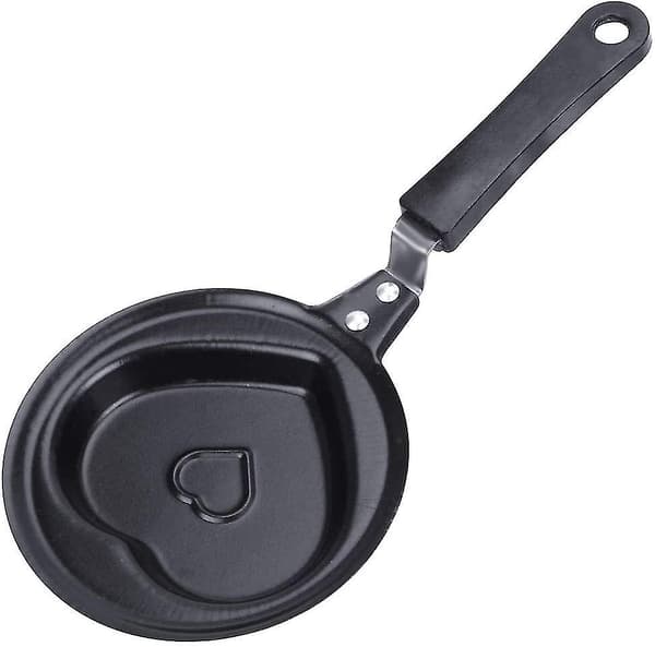 Sort Mini Morgenmad Æg Stegepande Non-stick Hjerte