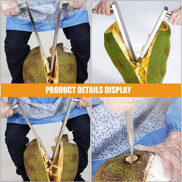 Bærbart Jackfruit-åbnerværktøj i rustfrit stål med kernefjernelsesfunktion