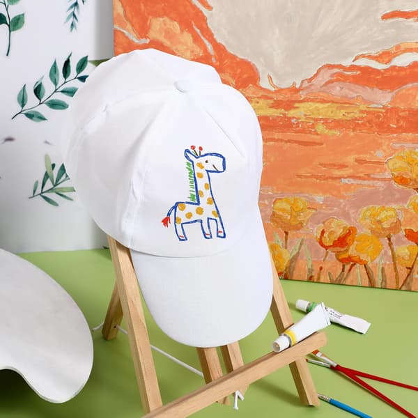 10 st pojk- flickkepsar, tomma DIY-målningshattar, handmålade dagisgraffitihuvudbonader
