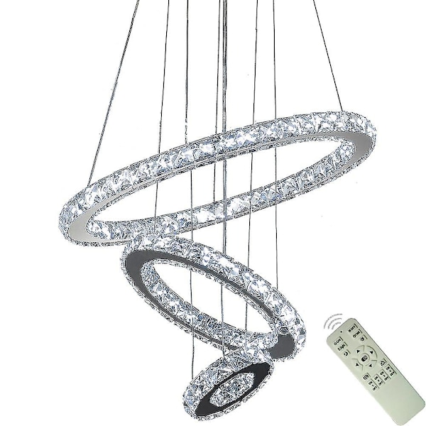 3-Rings LED Krystal Lysekrone Hængende Runde Loftlamper