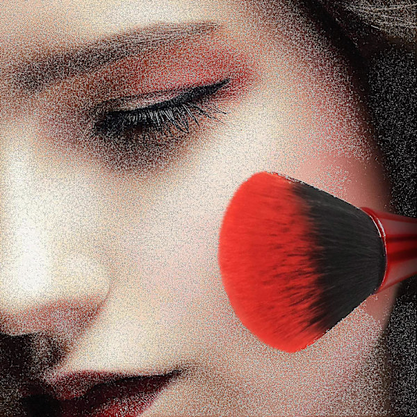 Super Suuri Mineraalipölyharja, Bronzer Kabuki Meikkisiveltimet, Pehmeä ja Karvainen Meikkivoideharja, Punainen, 1 kpl