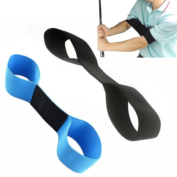 Suit Golf Swing -korjaustyökalu ja keinuharjoitteluapuvarsinauha (2 kpl, musta sininen)