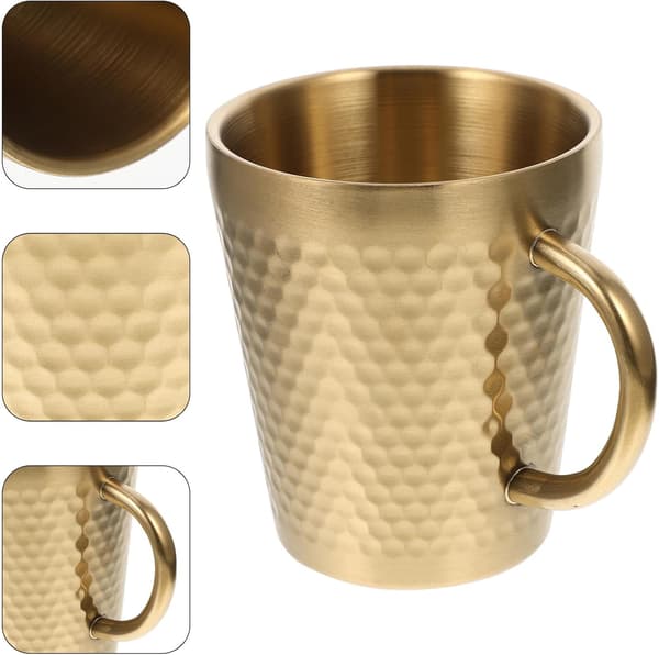 300 ml kaffemugg tekopp rostfritt stål kreativ modedesign platt bas droppmotstånd multifunktionskopp