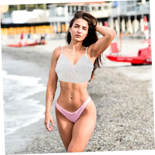 Strikket Bikini Badedragt Hæklet Strikket Wrap-Around Dame Mode Badedragt Split Badedragt
