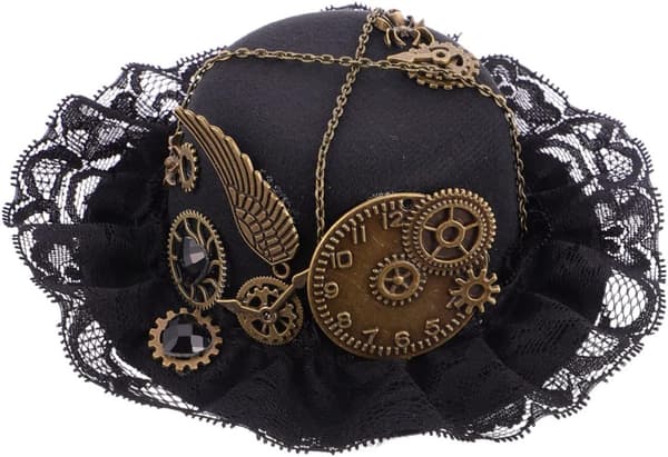Retro Høj Hat til Performance Steampunk Hat Hårnål som Hårtilbehør til Piger under Halloween