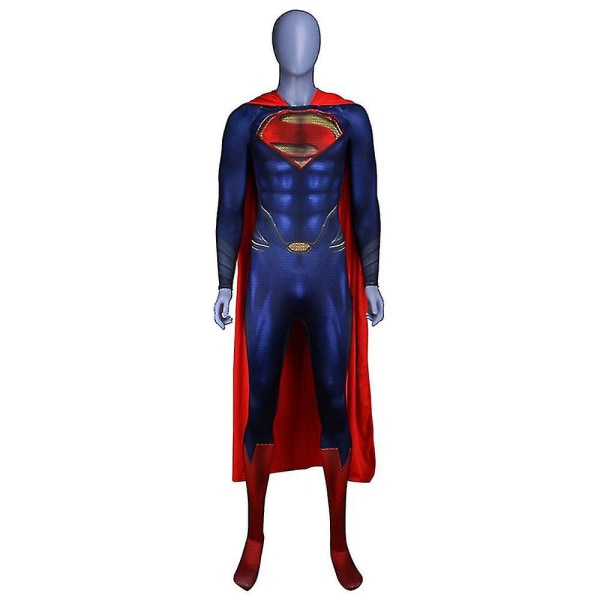 Herre superhelt kostyme med bodysuit jumpsuit antrekk sett 2XL
