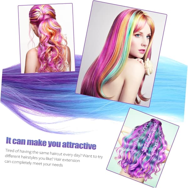 20 st gradient peruk hårförlängning hårknippe slingor för feststyling material lätt att fästa och bära
