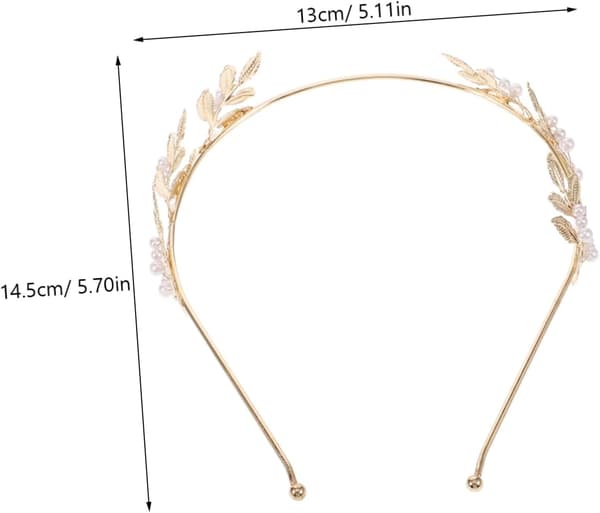 Perlehodebånd Blad Metall Bryllupshårspenne Dekorativt for Fest Kvinner Tilbehør