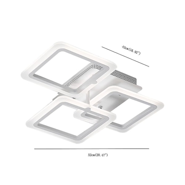 3-armet LED-lysestake for soverom, taklampe, flush montert, malt