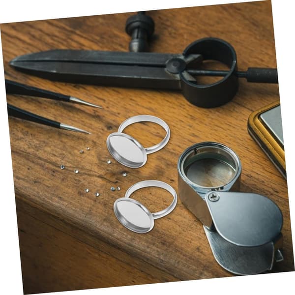 20 stk. justerbar ringholderbakke i rustfrit stål DIY ringbase smykkefund 10 mm indvendig diameter