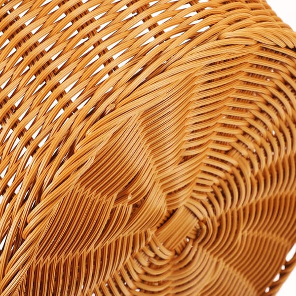 Skrivebordsvevd kurv Solid oppbevaringskurv Imitasjon Rattan Håndverk Veving Design Rustikk Stil