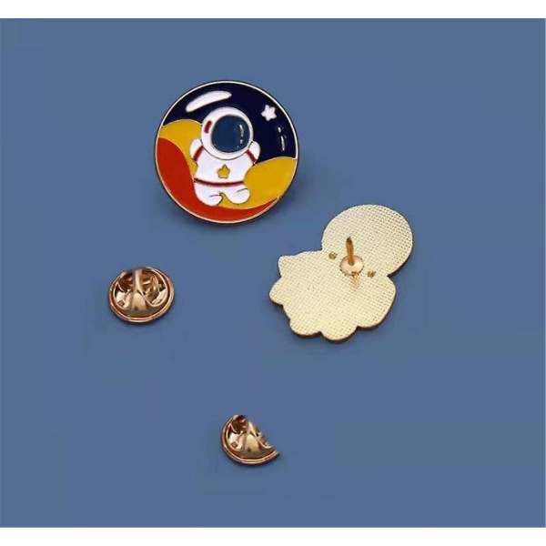 3-pack Astronaut Lapel Pins Emalj-märken Söta Brosch Pins Cartoon Rymd Pin Set Kläder Väska Jacka Tillbehör