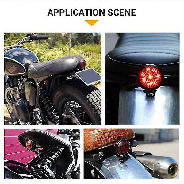 Moottoripyörän takavalo LED-jarruvalo, muokatut tarvikkeet moottoripyörän kilpa-ajon takavalo 12v jarru LED-valo takajarru pysäköintivalo Harleylle
