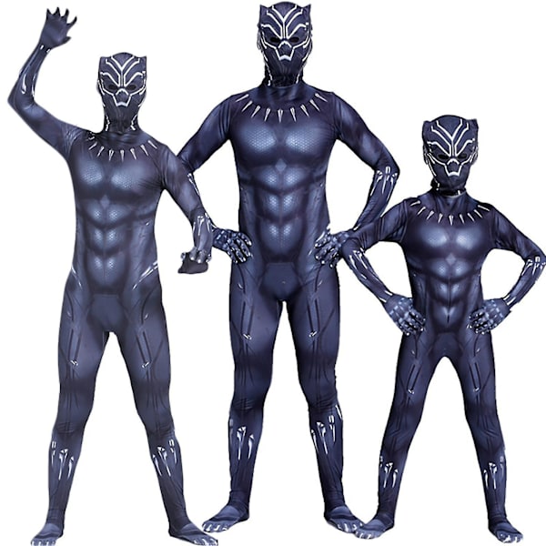 Panther Kids Drengekostume Superhelt Fancy Up Jumpsuit Performance Outfit Gave 16-18 Years